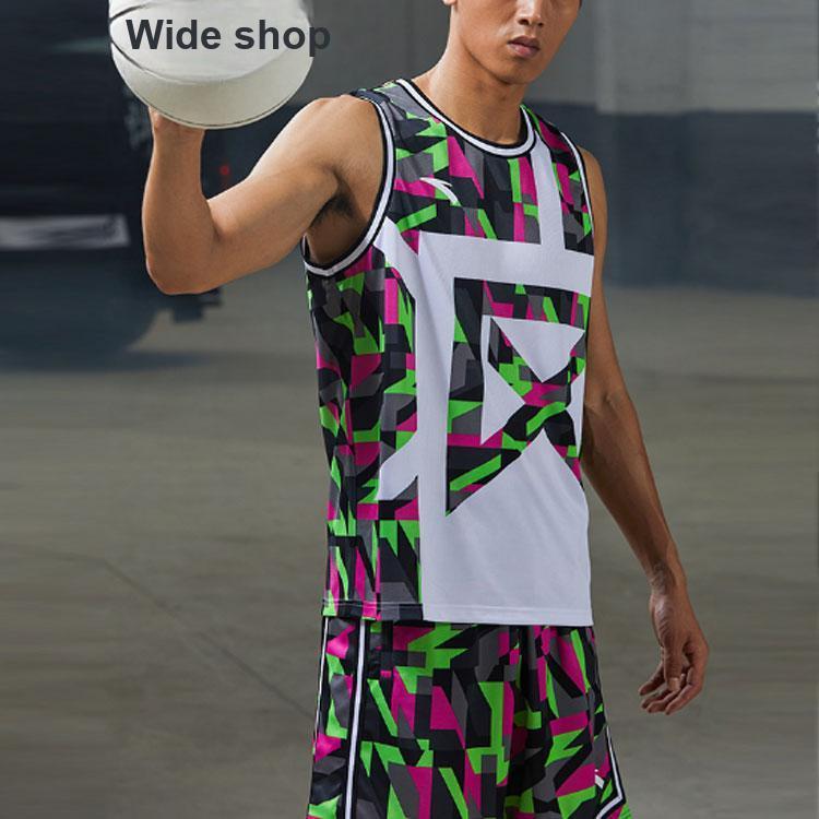Anta Color Block Breathable Basketball Jersey And Shorts Set Men Sportswear Multicolor 152021202-4