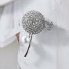 Temperament Dandelion Inlaid Diamond Brooch, Women'S Coat Pearl Corsage Suit Accessories Pin