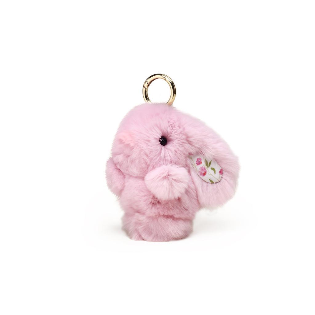 Bunny Keychain Plush With Flower Print For Bag Pendant Decoration Gift Kids
