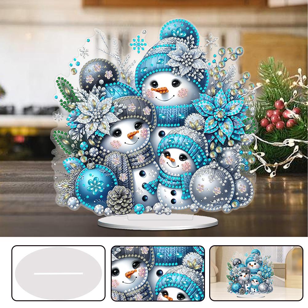 Acryl Weihnachts Lebkuchenmann Tischplatte Diamantmalerei Ornament Kits Diamantmalerei Desktop Dekorationen Schlafzimmer Tischdeko
