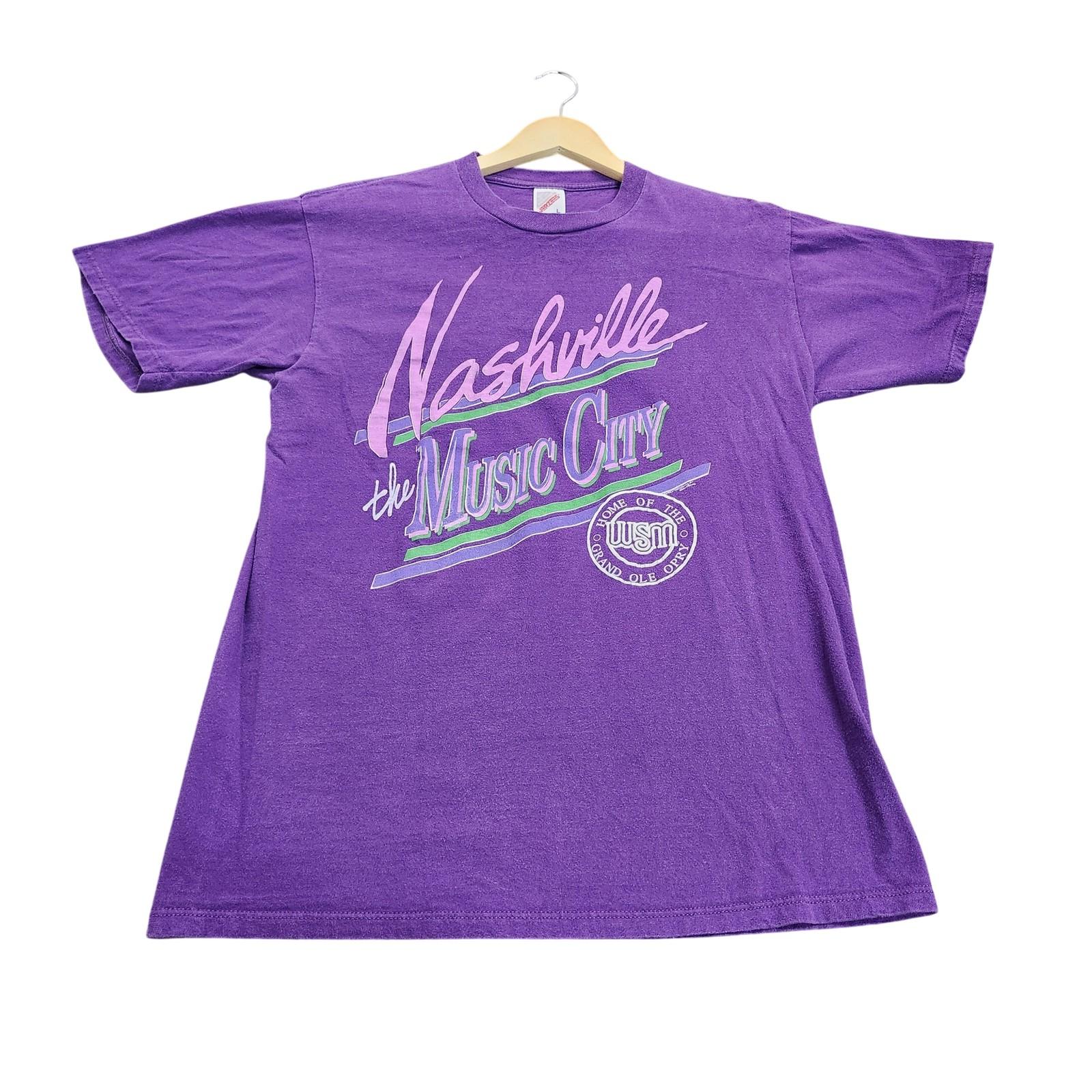 Vintage Jerzees Shirt Mens Large Purple Nashville Music City Opry Graphic Tee Unisex T-Shirt XXXXL