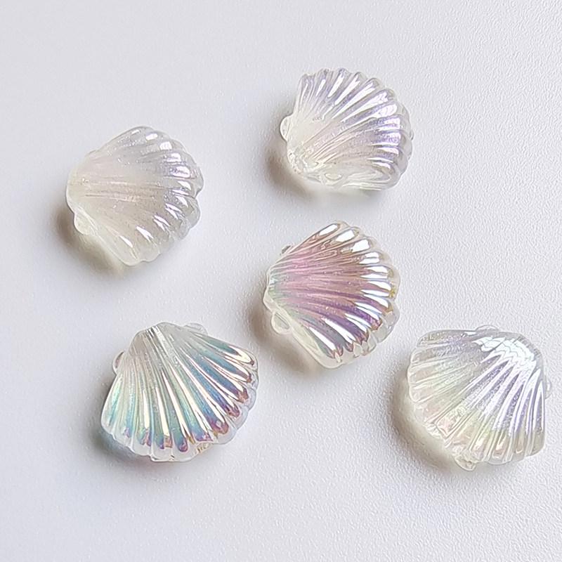 UVAB Blue Transparent Small Shell Beads for DIY Jewelry
