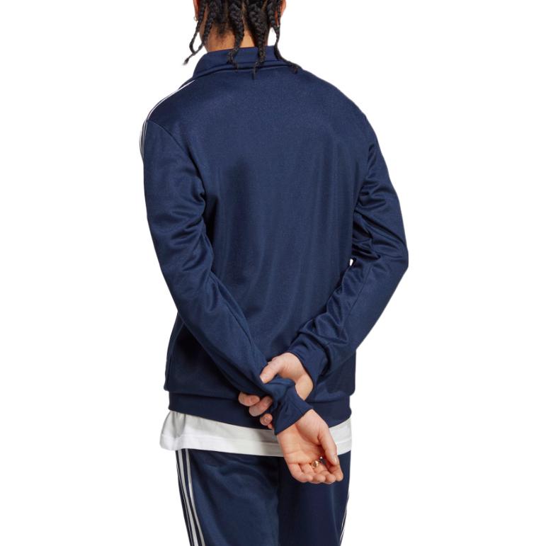 Adidas Originals Trefoil Stripe-Decorated Logo Zip-Up Collar Long Sleeve Jacket Men Jackets Blue IA4776