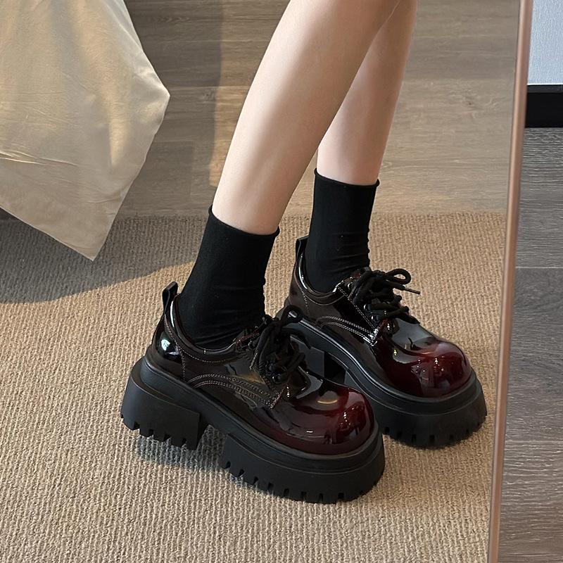 British Style Platform Wenzhou Small Leather Shoes Women's 2025 New Small Height-increasing Loafers Sweet and Cool Big Head Shoes
