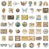 50PCS Retro Map Graffiti Stickers DIY Handbag Luggage Skateboard Water Cup Notebook Waterproof Stickers