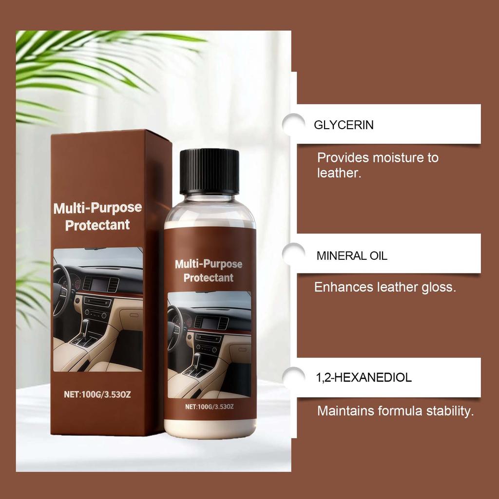 Leather Care Cream for Daily Cleaning, Maintenance, Stain Removal, and Brightening of Car Interior Seats.