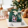 1PC Xmas Party Decor Hand Gift Bag Christmas Candy Boxes Santa Claus Print PU Leather Candy Box