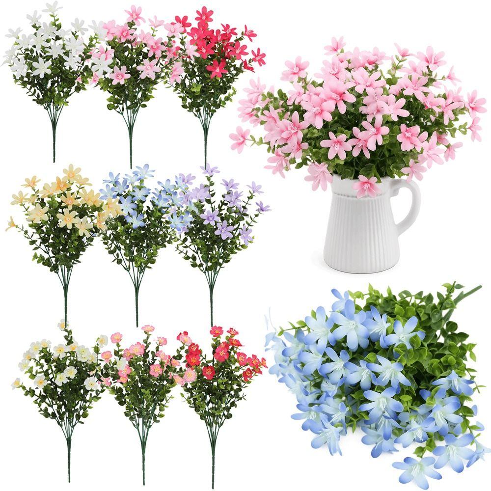 Multicolor Simulation Flower Silk Petals Faux Flower Desktop Ornament