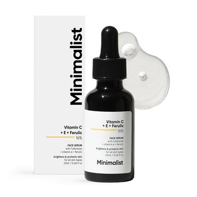 Serum Facial cu Vitamina C 16% pentru Luminozitatea Pielii Pentru Toate Tipurile de Piele 20 ml Pachet de 1, Luminozitate și Îmbunătățirea Texturii