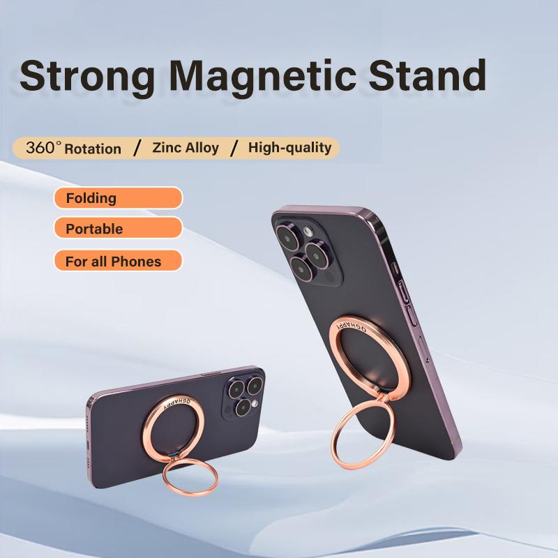 Magnetic Ring Phone Stand series Alloy Desk Buckle Holder Magsafe Foldable Removable Mobile Phone Bracket for iphone 16 15 14 13