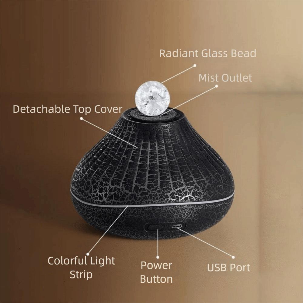Simulation Flame Volcanic Aroma Diffuser 160ml Capacity Essential Oil Diffuser for Home