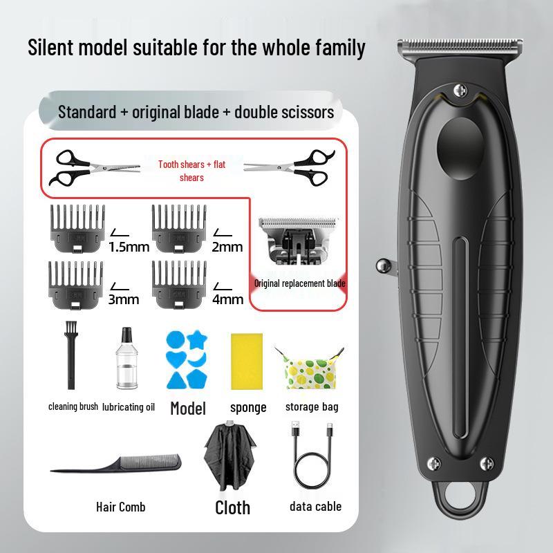 Waterproof Professional Hair Clipper: Quick Charge, Oil Head, Bald Head, Home Hairdressing Trimmer.