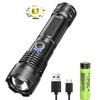 20000LM Most Powerful LED Flashlight Super Bright Long Range Torch Type-C Charging Tactical Flashlight With Power Display