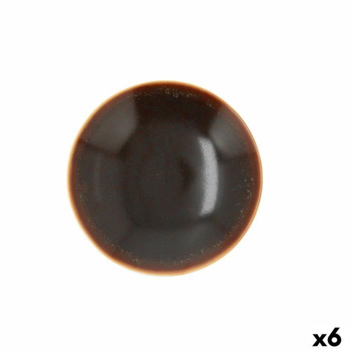 Assiette Creuse Ariane Coupe Decor Céramique Marron (20 Cm) (6 Unités)