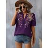 Summer Vintage Floral Embroidery Blouses For Women Casual Oversized Elegant Youth Female Tops And Shirts