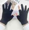 Student-Style Plush Touchscreen Fingerless Gloves for Autumn/Winter