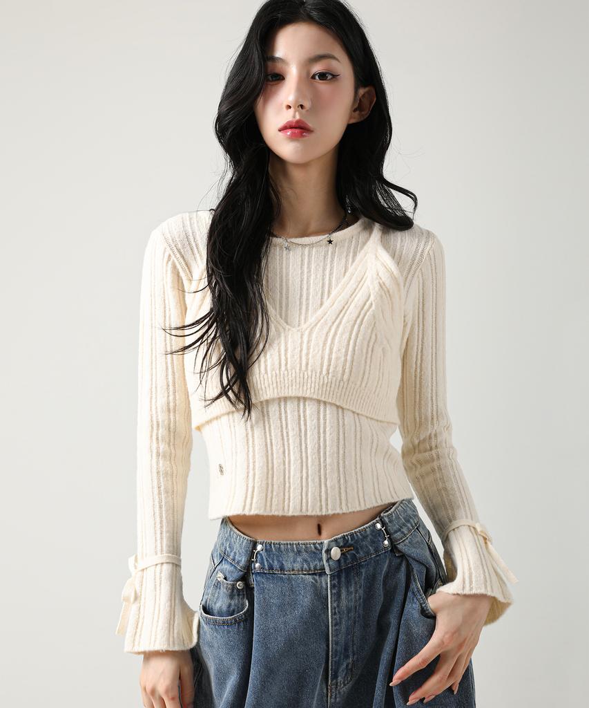 AVANDRESS Isabel Layered Knit Black