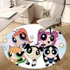 Powerpuff Girls, Stuhlmatte Runder Teppich Büroteppich, Maschinenwaschbar, Rutschfest, Geeignet für Wohnzimmer, Schlafzimmer