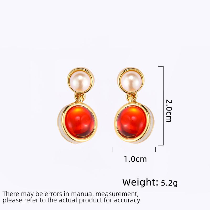 Damen Ohrringe Leichtes Luxusdesign Elegant Vintage Imitationsperlen Modisch und Vielseitig Nischendesign Ohrringe