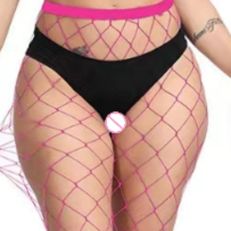 Erotic Pantyhose for Women Costumes Mid with Big Fishnet Stockings Plus Size Tights High Waist Hosiery