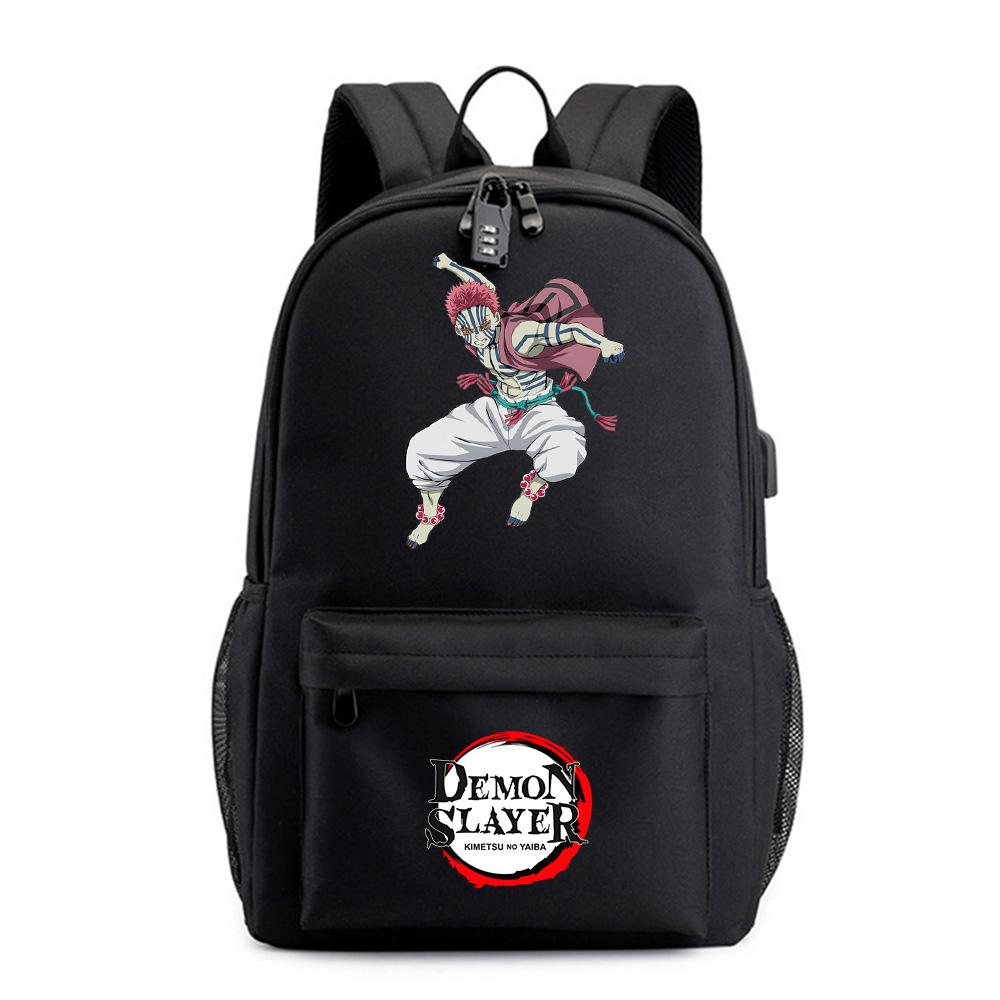 Anime Demon Slayer Printed Backpack for Teenager Student Bookbag Schoolbag Women Large Capacity Waterproof Travel Bag