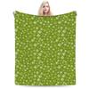 Green Dog Paw Animal Foot Prints Blanket Flannel Summer   Lightweight Thin Throw Blankets for Bed Bedroom Plush Thin Quilt