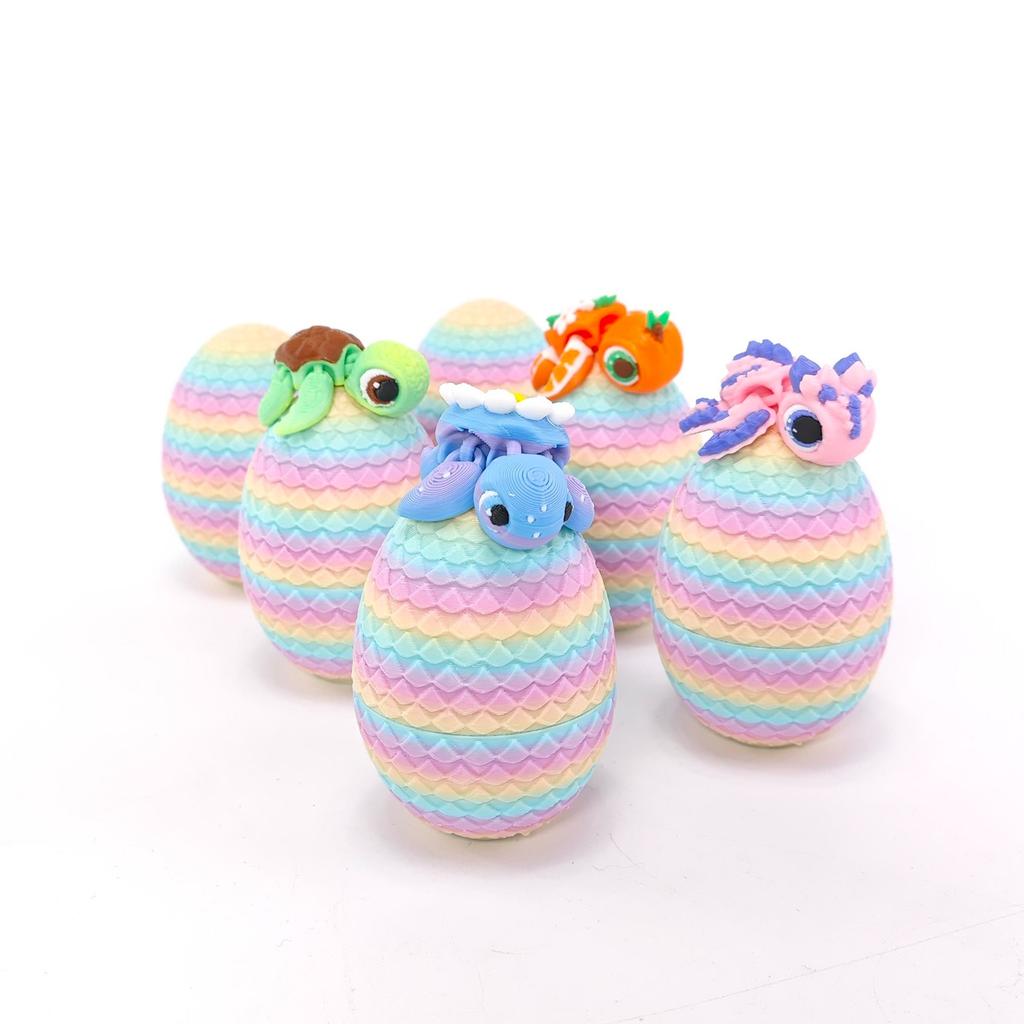 Pachet de 6 figurine mici misterioase, complet articulate și colorate, imprimate 3D, pachet de 6 figurine cu dragon, dragoni misterioși unici