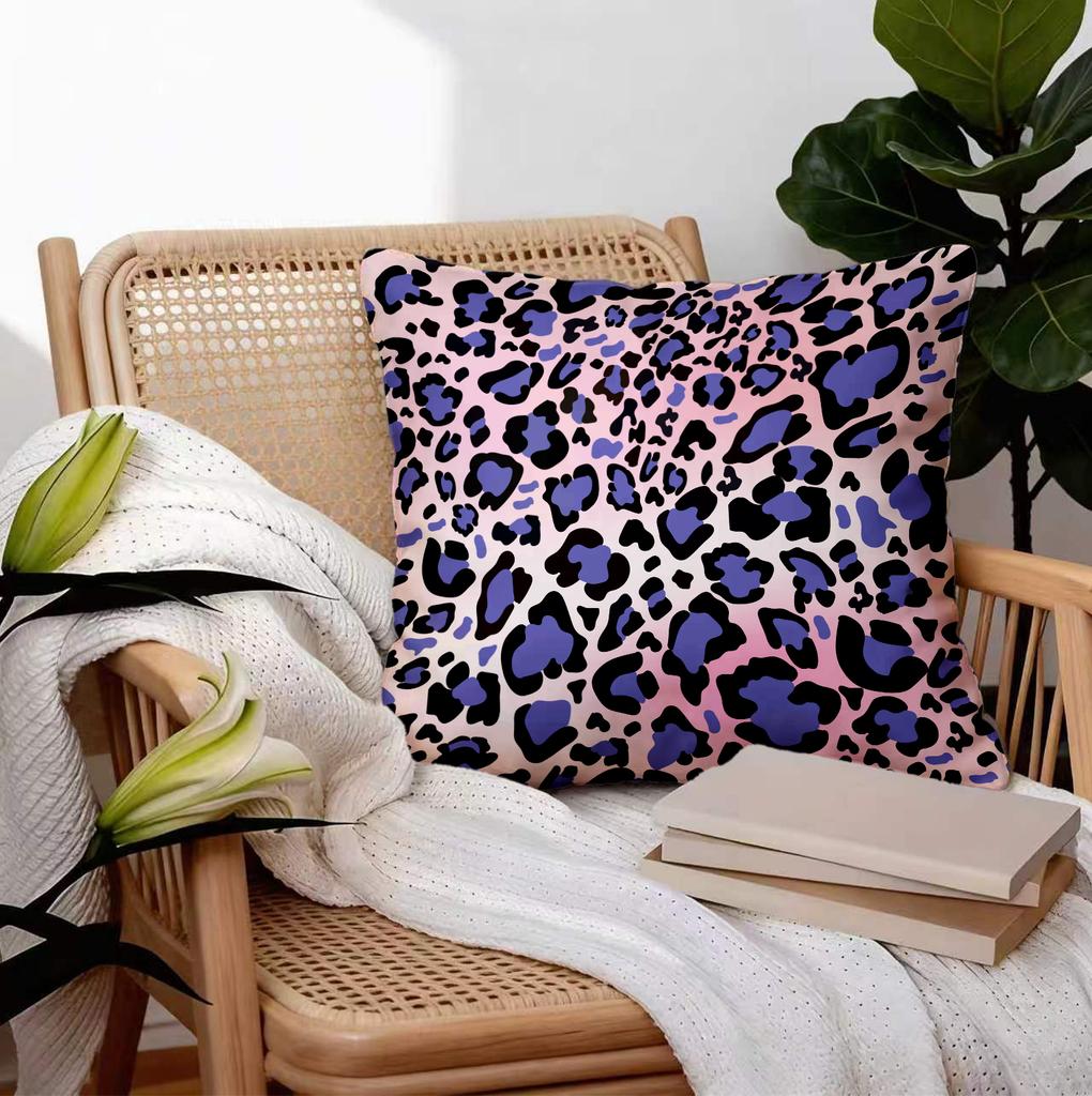 Trendy Dopamine Leopard Print Pillow, 18.18 Inch Soft Plush Cushion With Pillow Insert, Home Decor For Dorm, Living Room