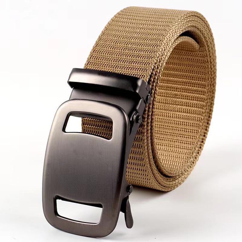 Men's Automatic Toothless Nylon Canvas Outdoor Belt