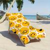 Serviette de Plage Imprimé Emoji Mignon Protection Solaire et Coupe-Vent Convient pour Piscine Camping Voyage Couverture