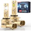 H11 9005 Bulbs Combo, 70,000LM 800% Ultra-Brightness, 60,000H Lifespan, 1:1 Halogen Mini Size, 6000K White, IP68, Plug-And-Play, 4-PACK