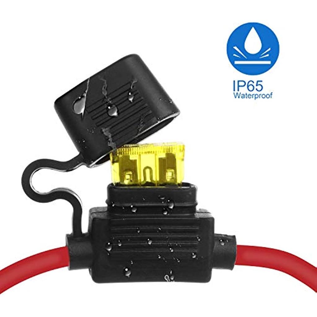 9-teiliger Auto-Sicherungshalter, wasserdichter Flachsicherungshalter, Inline-Flachsicherungshalter mit geformtem Gehäuse, M-Größe