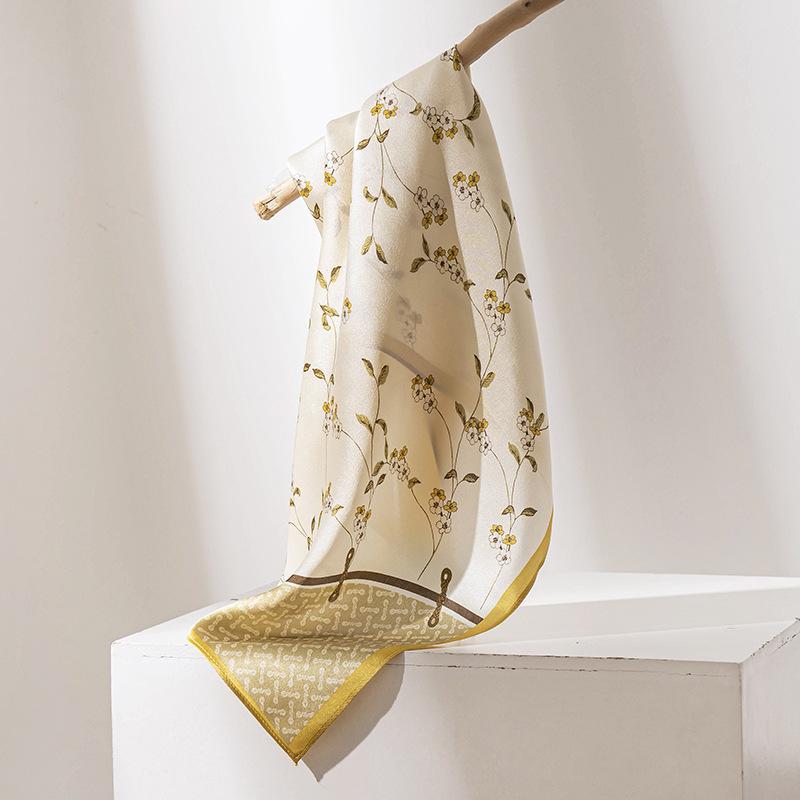 53*53CM 100% morušový hedvábný čtvercový šátek Olejomalba Luxusní šátky Šátek na opalování Šátek Nákrčník Dárek