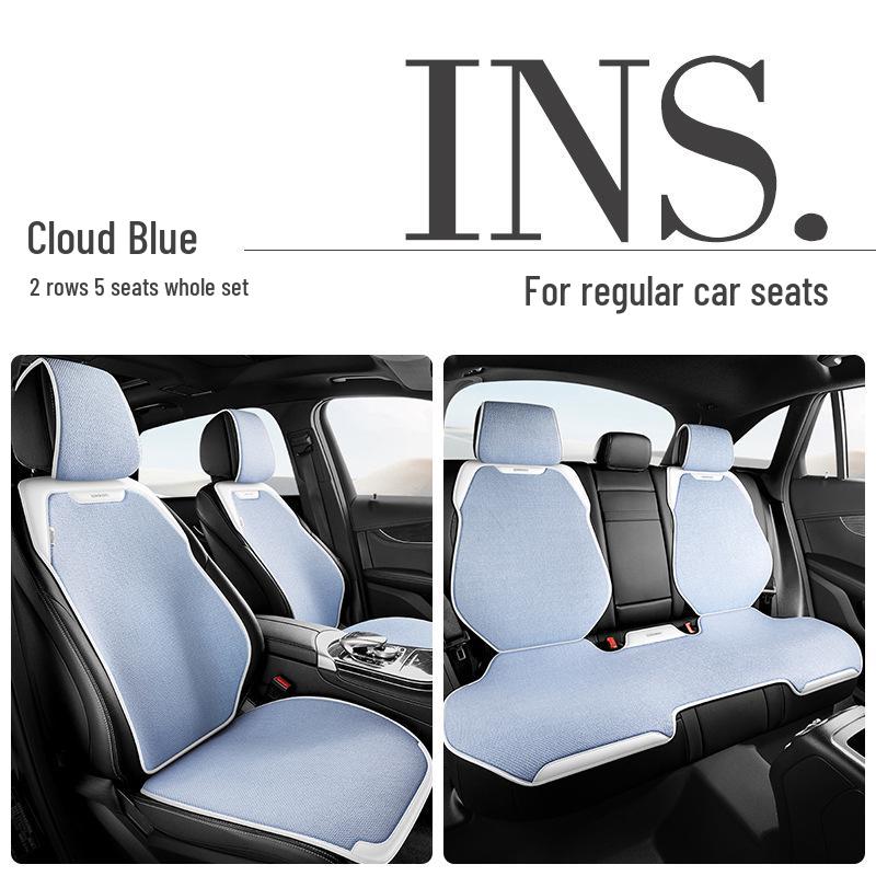 Universal Linen Car Seat Cushion - Breathable, High-End, Half-Wrap Design for All Seasons