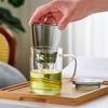 Lvchangming Glass Tea Cup with Thick Wooden Handle, Large Capacity Tea Infuser Mug for Office And Home Use with Filter, Transparent
