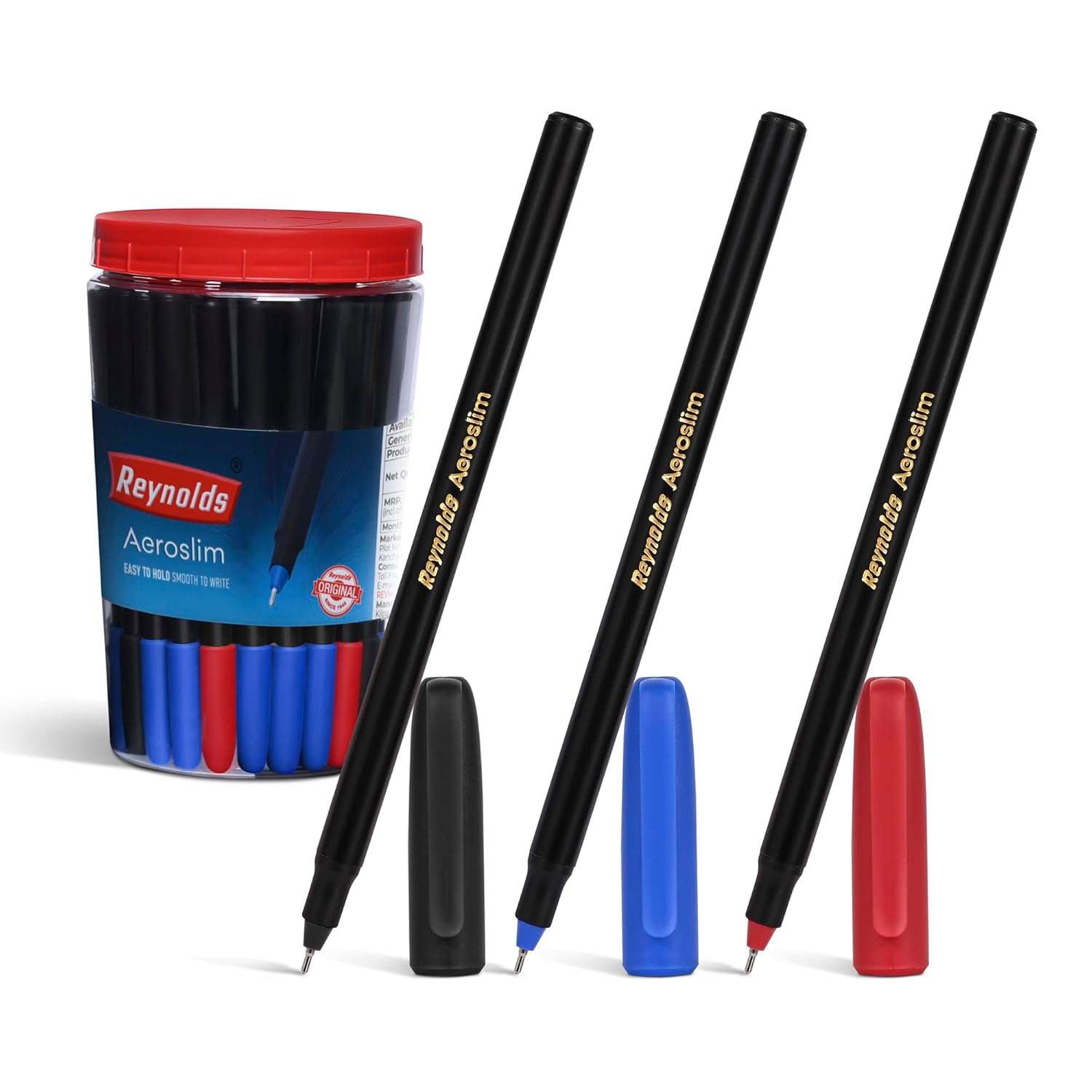

Reynolds Aeroslim Ball Pen Set Pack Of 1( 60 BLUE, 5 Black, 5 Red )0.7 mm Tip Smooth Writing Pens For Office School Use