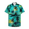 Camisa Hawaiana de Verano para Hombre con Palmeras y Plantas Tropicales Camisa Aloha de Manga Corta con Cuello Solapa de Diseñador Vacaciones Playa Rojo Azul Verde