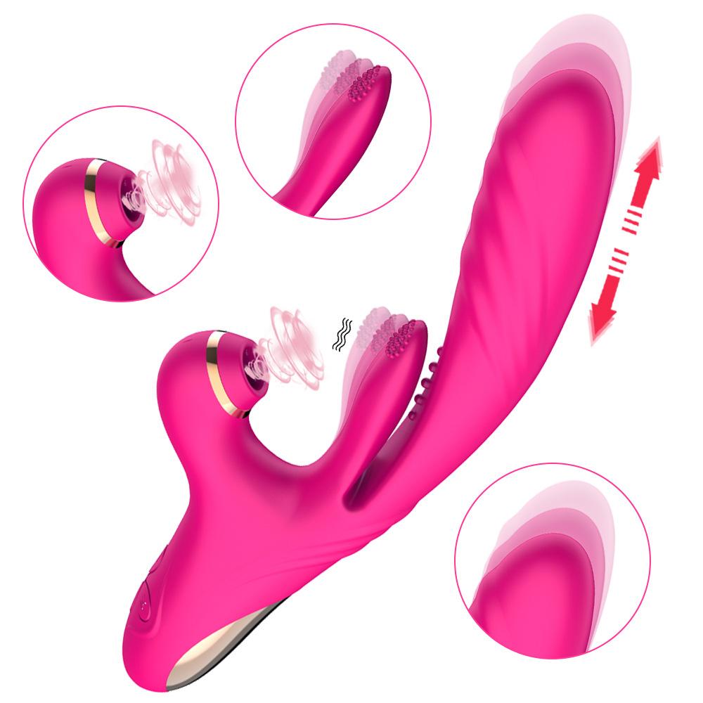 Adult Female Supplies Beauty Multifunctional Vibrator Female Masturbation Massage AV Sucking and Beating Telescopic Stick