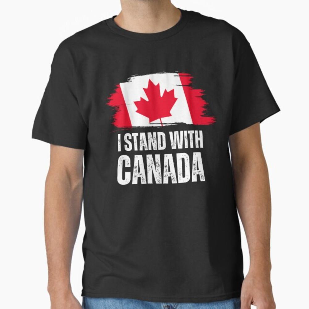 I Stand With Canada America Canadian USA Flag Unisex T-Shirt Unisex T-Shirt XL