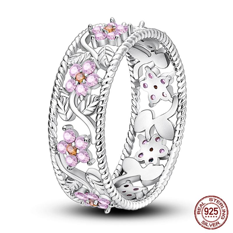 Original Design 925 Silver Blue Zircon For Ring Fit Women Wedding Wedding Wedding Engagement Silver Gift