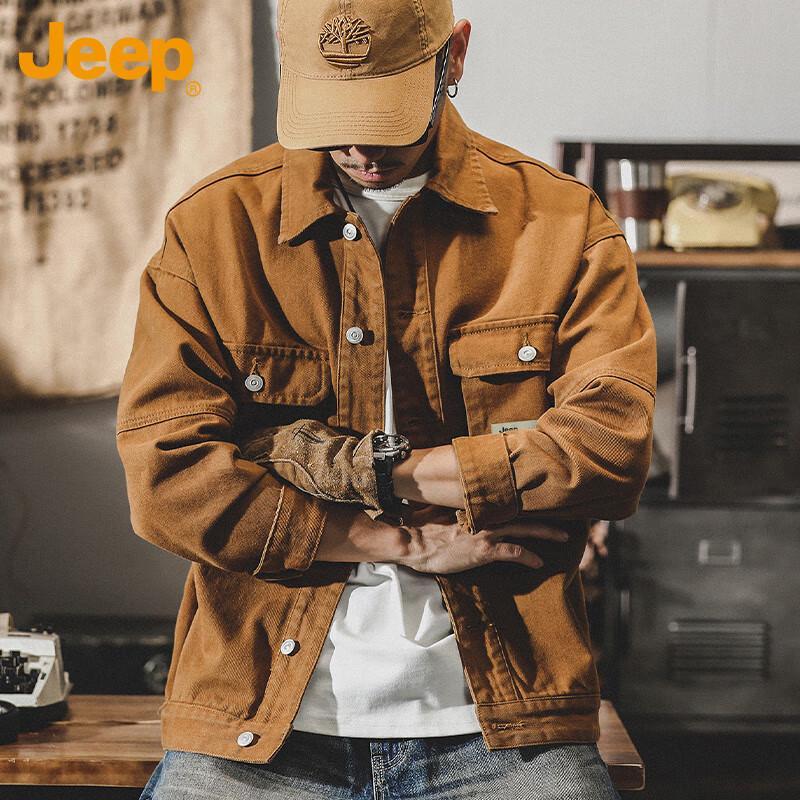Jeep Men's Casual Cotton Lapel Jacket