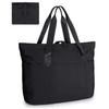 Women's Foldable Tote Bag with Zipper - Large Shoulder and Top Handle Bag