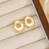 18K Polished Cute Bubble 26 Alphabet Stud Earrings - Minimalist Ear Jewelry