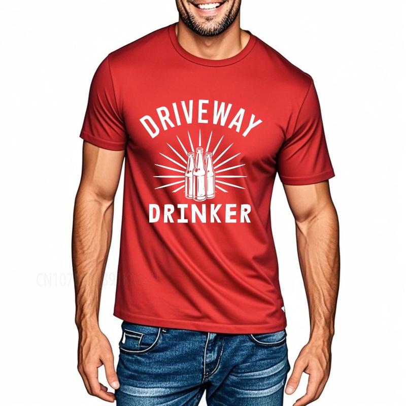 Big size summer Unisex t shirt Driveway Drinker Bottle Design With Rays Short Sleeve Workout Round Neck tees cotton men top tees