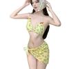 Floral Print Three-Piece Resort Bikini Set for Women
