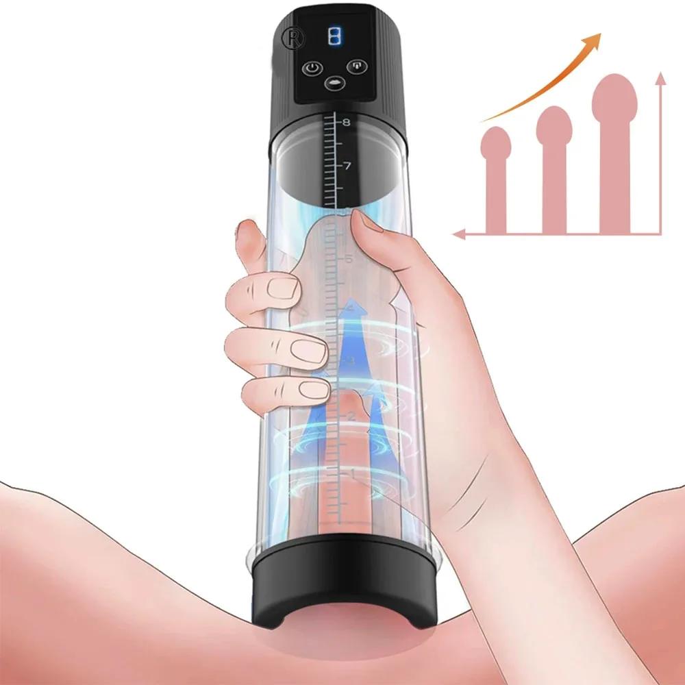 Electric Penis Pump for Enlargement Man Vacuum Pump Enlargement Extend Pump Male Masturbator Penile Bigger Trainer Adult Sex Toy