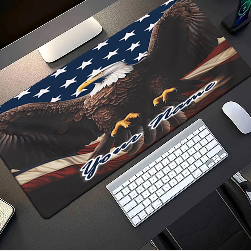 1PC Custom Name American Pride Eagle Mouse pad, keyboard and mouse desk pad, for computer notebook Birthday Gift For Any Room Or Office