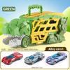 New Ejection Dinosaur Deformation Track Car Foldable Track Alloy Deformation Dinosaur Transport Car with Alloy Car Toy Gift
