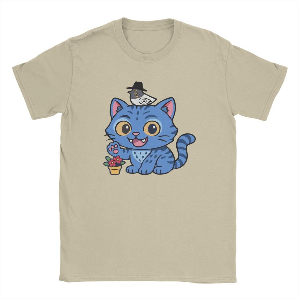 Chibi Derpy Tiger KPop Dämonenjäger Herren T-Shirts Lustiges T-Shirt Kurzarm Rundhals T-Shirt Baumwolle Partykleidung