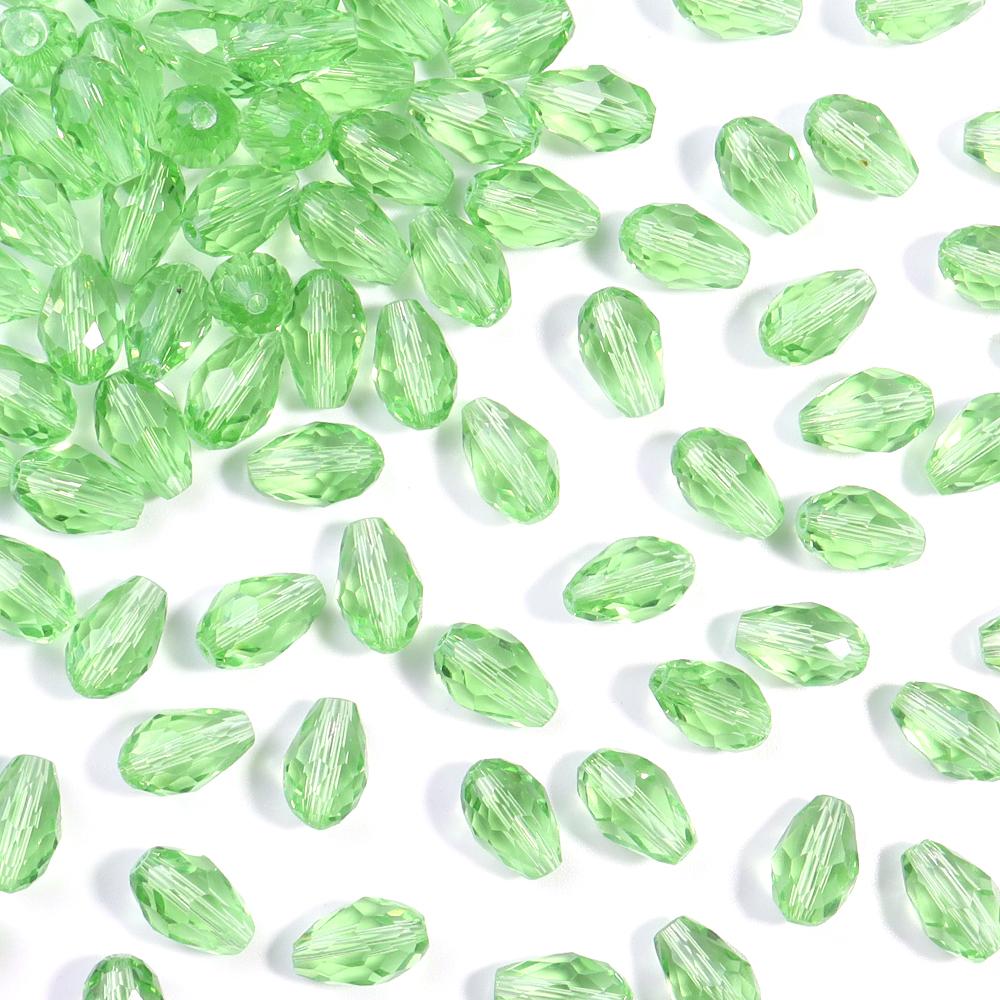 50pcs/lot 8x12mm Droplet Shaped Crystal Beads Colorful Loose Spaced Faceted Glass Beads For DIY Exquisite Bracelet Earring Gifts